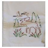 UL - Set of 3 Embroidered Hand Towels with Nature and Fishing Designs