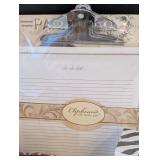 UL - Gift Set with Mary Kay Lotions, Wine Glass Shades, Organizer Bags, Memo Pads, and Pinecone Tray