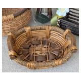 UL - Decorative Floral Arrangement with Three Assorted Wicker Baskets