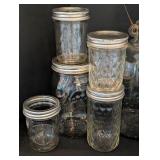 LR - Collection of 17 Vintage Glass Jars and Bottles Assorted Styles with Lids