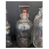 LR - Collection of 17 Vintage Glass Jars and Bottles Assorted Styles with Lids
