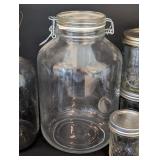 LR - Collection of 17 Vintage Glass Jars and Bottles Assorted Styles with Lids