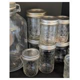 LR - Collection of 17 Vintage Glass Jars and Bottles Assorted Styles with Lids