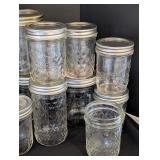 LR - Collection of 17 Vintage Glass Jars and Bottles Assorted Styles with Lids