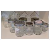 LR - Collection of 17 Vintage Glass Jars and Bottles Assorted Styles with Lids