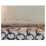 UL - Antique German Silver Mesh Purse with Floral Frame