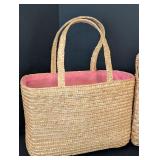 UL - Set of 3 Woven Straw Handbags Including Bloomingdale