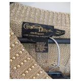 UL - Christine Philippe Gold Sweater and Skirt Set Size Large with Bead Accents