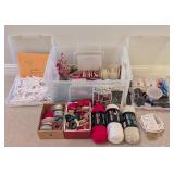 UL - Large Christmas Craft Supply Collection with Yarn, Ribbon, and Snowflake Ballerinas