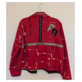 UL - Orvis Large Red Cotton Embroidered Jacket with Tassel Details