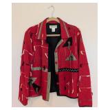 UL - Orvis Large Red Cotton Embroidered Jacket with Tassel Details