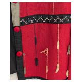 UL - Orvis Large Red Cotton Embroidered Jacket with Tassel Details
