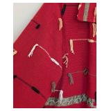 UL - Orvis Large Red Cotton Embroidered Jacket with Tassel Details