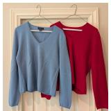 UL - Set of 2 Ann Taylor Cashmere V-Neck Sweaters Size Large