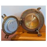 O - Crandall Nautical Brass Porthole Barometer on Wood Stand