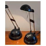 O - Pair of IKEA Adjustable Black Desk Lamps, 14 Inch Tallest Height