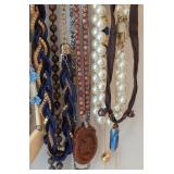 UL - Assorted Costume and Beaded Necklace Collection with Pendants and Gemstones