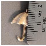 UL - 14k Gold Umbrella Brooch with Diamond Accent, 2 Grams, Marked M