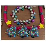 O - Holiday Jewelry and Ornament Lot with Christmas Tree Necklace