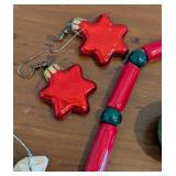 O - Holiday Jewelry and Ornament Lot with Christmas Tree Necklace