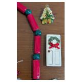 O - Holiday Jewelry and Ornament Lot with Christmas Tree Necklace