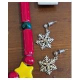 O - Holiday Jewelry and Ornament Lot with Christmas Tree Necklace