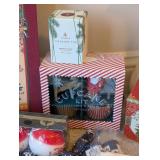 LL - Holiday Decor Collection with Wreath, Swan, Candles, Towels, and Kitchen Accessories