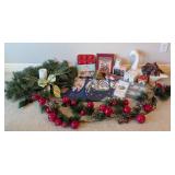 LL - Holiday Decor Collection with Wreath, Swan, Candles, Towels, and Kitchen Accessories