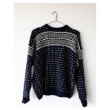 Fiagjo Norwegian Wool and Rayon Knit Sweater with Nordic Pattern -Approx. Size Large