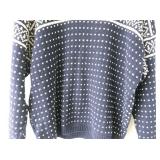 Fiagjo Norwegian Wool and Rayon Knit Sweater with Nordic Pattern -Approx. Size Large