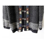 Norwegian Knit Sweater with Metal Clasps and Floral Trim. Approx. Size XL