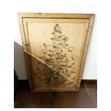 Framed Christmas Tree Art with Vintage Jewelry and Lights