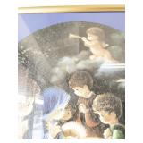 Framed Precious Moments Nativity Puzzle Art