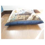 Large Vintage Square Tapestry Nativity Scene Decorative Pillow