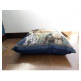 Large Vintage Square Tapestry Nativity Scene Decorative Pillow