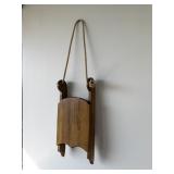 Hanging Wooden Christmas Sled Decor