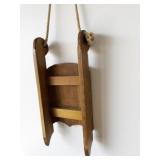 Hanging Wooden Christmas Sled Decor