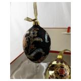 Set of 4 Decorative Glass Egg Ornaments with Gift Box
