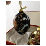 Set of 4 Decorative Glass Egg Ornaments with Gift Box
