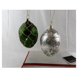 Set of 4 Joan Rivers Classic Collection Glass Holiday Ornaments in Box