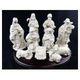Crown Accents Porcelain Nativity Scene Set with Gold Trim