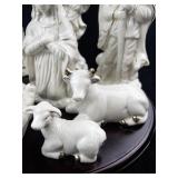 Crown Accents Porcelain Nativity Scene Set with Gold Trim