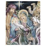 First Christmas Tapestry Woven Throw Blanket 60" x 50" USA Made