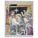 First Christmas Tapestry Woven Throw Blanket 60" x 50" USA Made