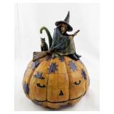 Jim Shore Heartwood Creek Witch on Pumpkin Figurine