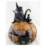 Jim Shore Heartwood Creek Witch on Pumpkin Figurine