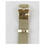 Gold Tone Holiday Wristwatch with Glitter Strap and Tree Dial -Working