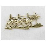 Gold Tone Three Wise Men Brooch with Star and Camels