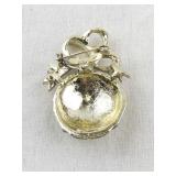 Vintage Holiday Ornament Pin with Green and Red Accents
