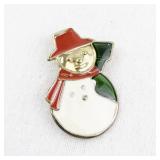 Festive Snowman Holiday Enamel Pin Brooch
